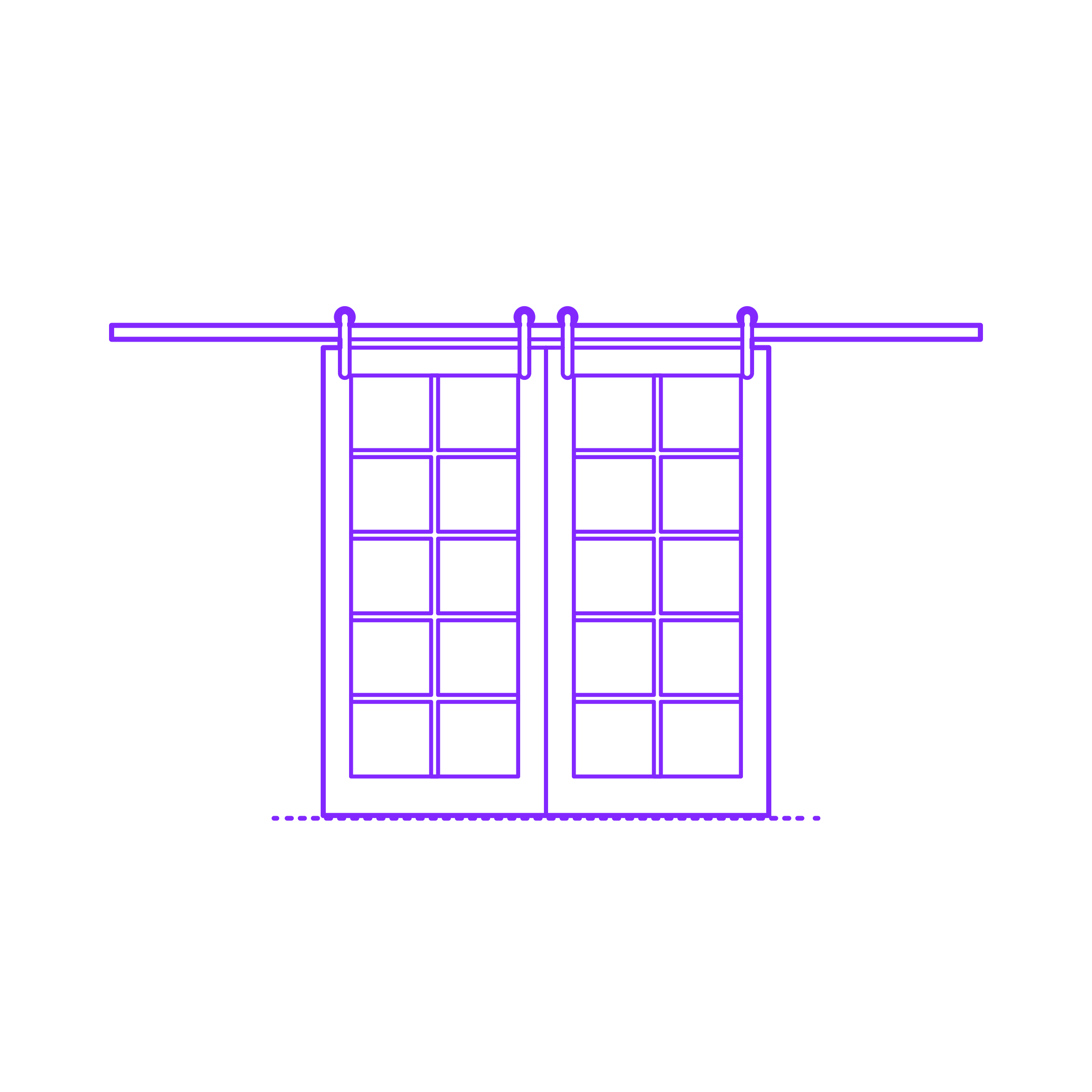 Buildings Surface Mounted Doors Bi Parting Glass Grid 10 Panels Line Art Illustration Svg Free Vectors